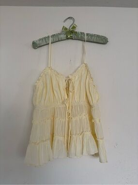 Butter Yellow Fall/Summer Cotton dainty blouse